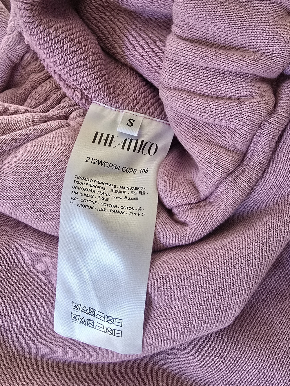 THE ATTICO Jogger Sweatpants Size S Tall Lavender - Picture 5 of 9